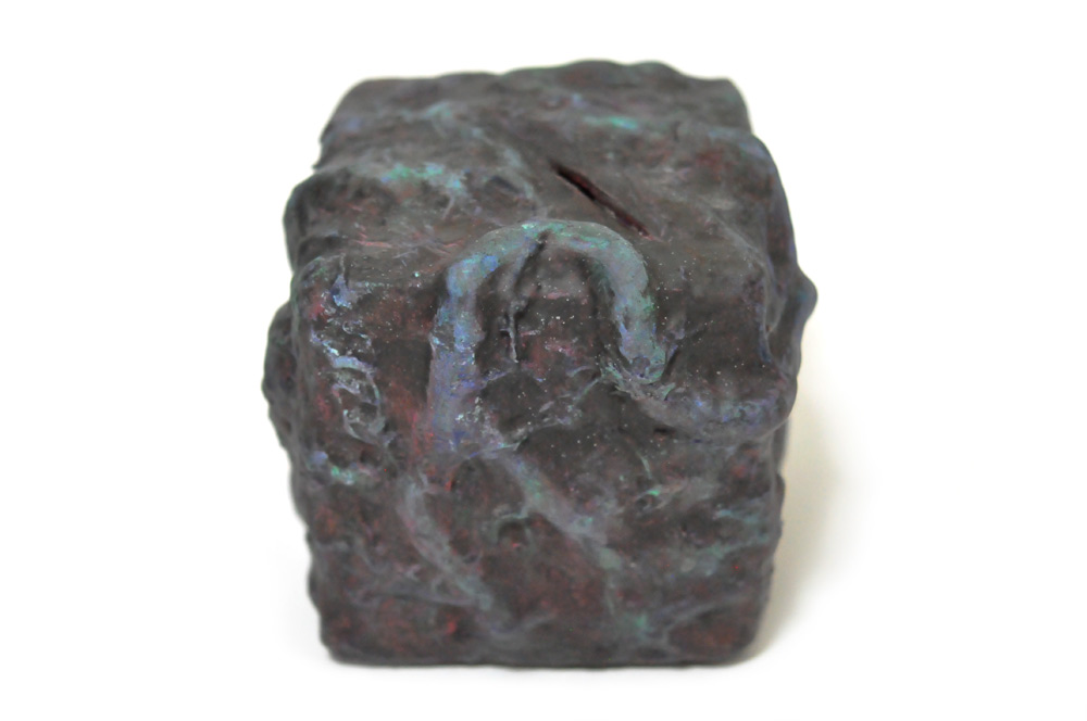 Room, 2015, Oil, Glue, Lichen, and Varnish on Clay, 4.9 x 4.9 x 4.9 in. / 12.5 x 12.5 x 12.5 cm, [SS15SC006]